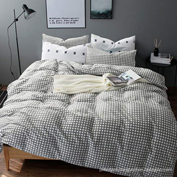 CVC 25/75 Grey Plaid Duvet Covers